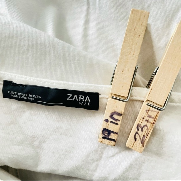 Zara white blouse long sleeve top big button - Picture 5 of 6